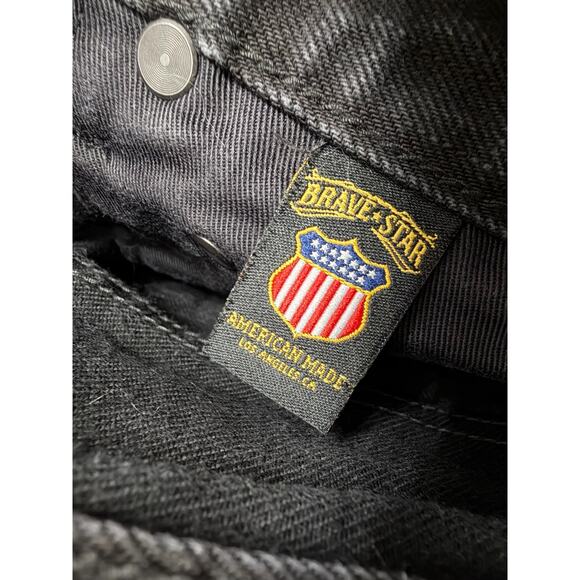Brave Star Jeans Selvage Black Mens 28x35 The Slim Straight Button Fly Made USA - Picture 10 of 13